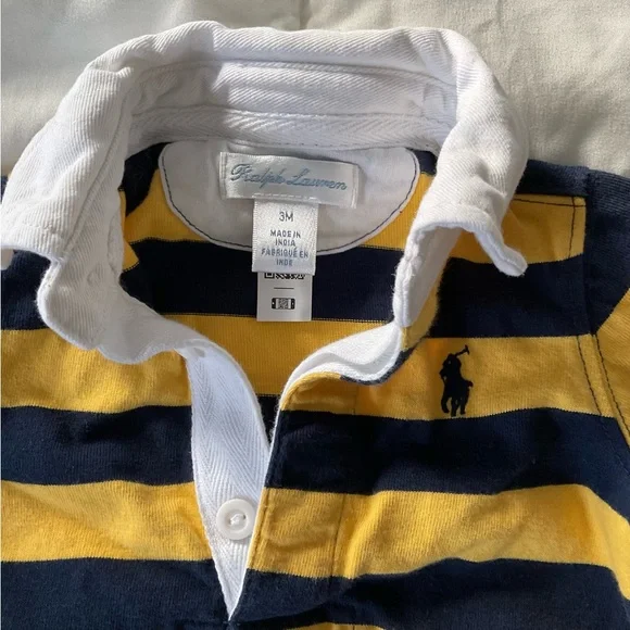 Ralph Lauren Baby Rugby Stripe Bodysuit - 3 months